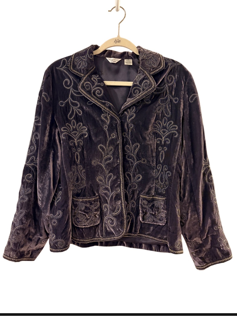 Embroidered velvet jacket size Pm